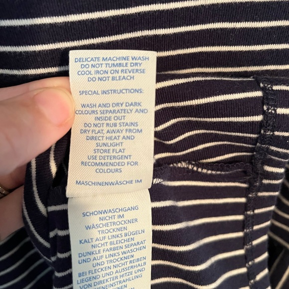 Boden Navy and White Striped 3/4 Sleeve Dress - Picture 8 of 8